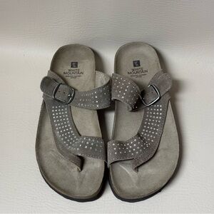 WHITE MOUNTAIN 'Rhinestone COASTER' Women's Leather Sandal Sz8M